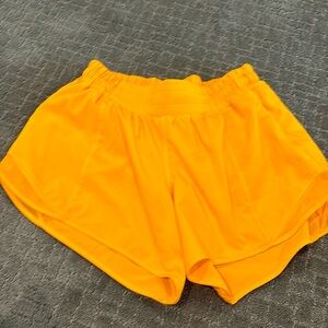Lululemon Size 6, 4” Inseam Hotty Hot Bright Orange Mesh Shorts